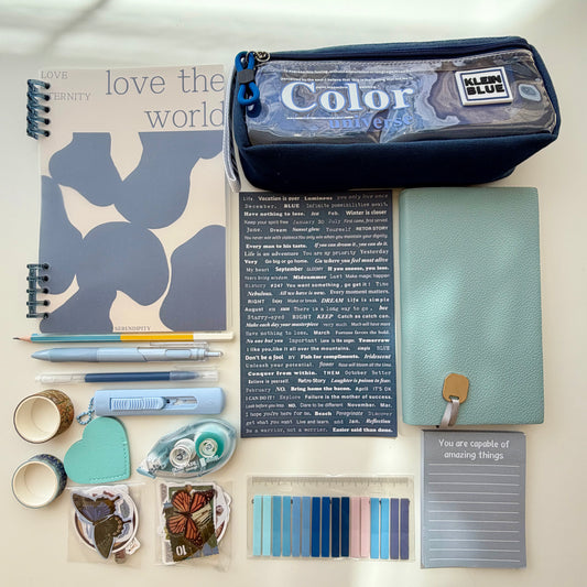 Blue Aesthetic Stationery Kit for Journaling