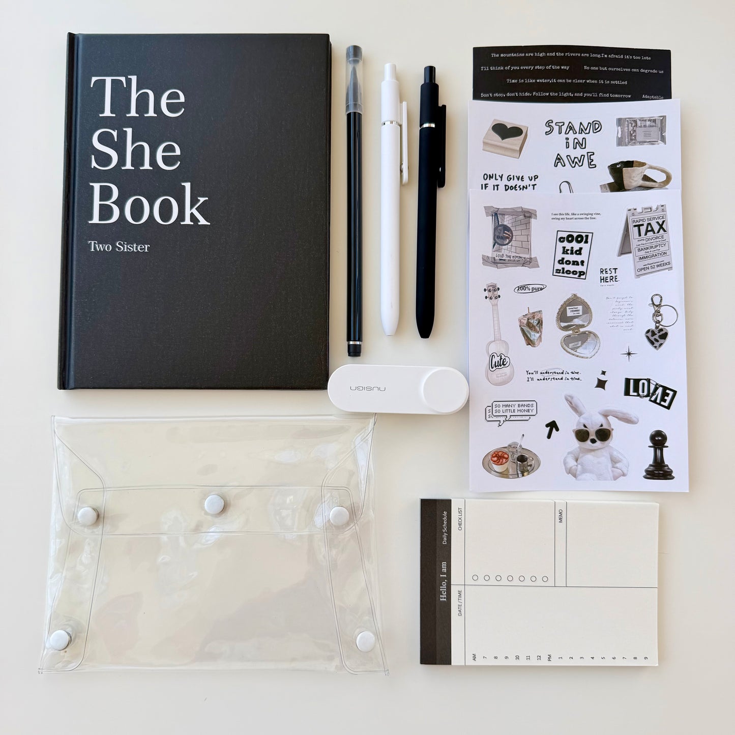 Minimal Black Stationery Set