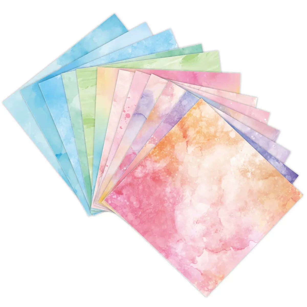 Watercolour Paper Pack · 12 Sheets 6×6” | Scrapbooking Paper