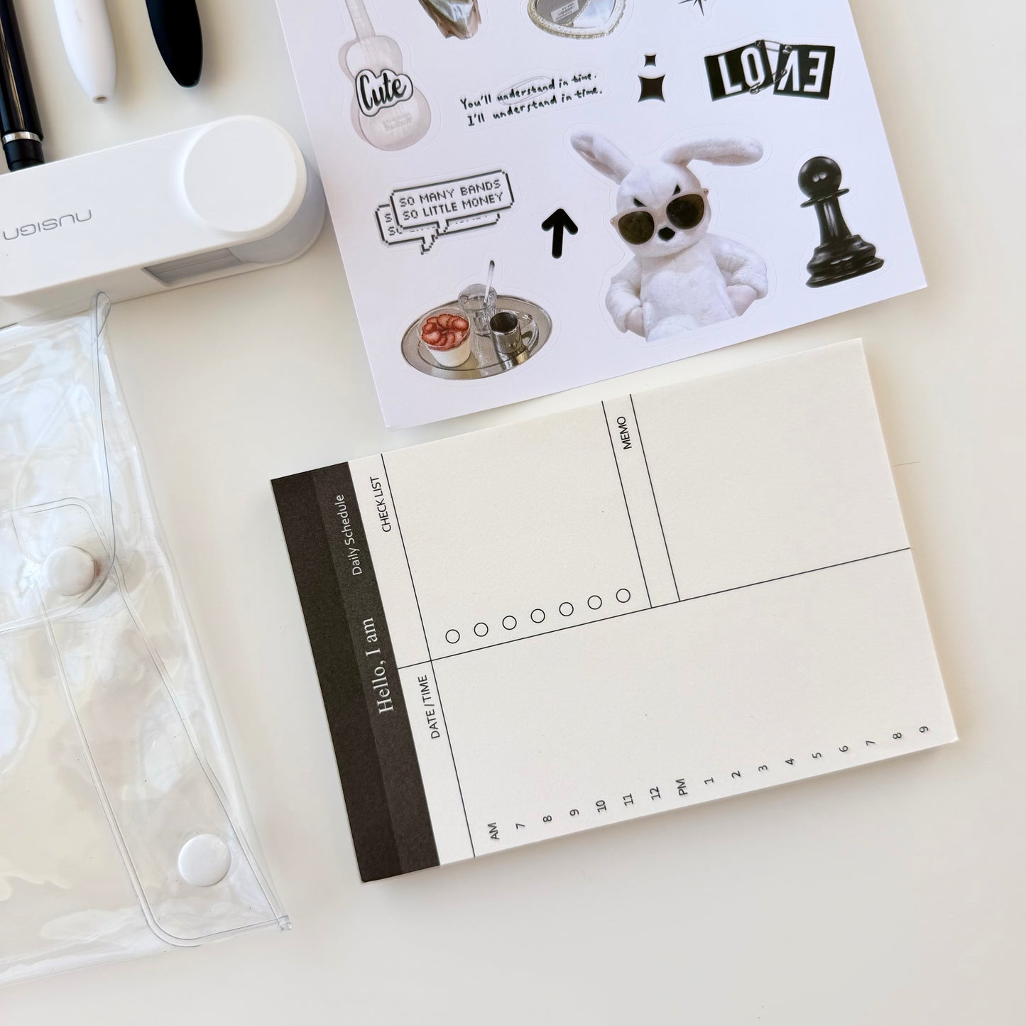 Minimal Black Stationery Set