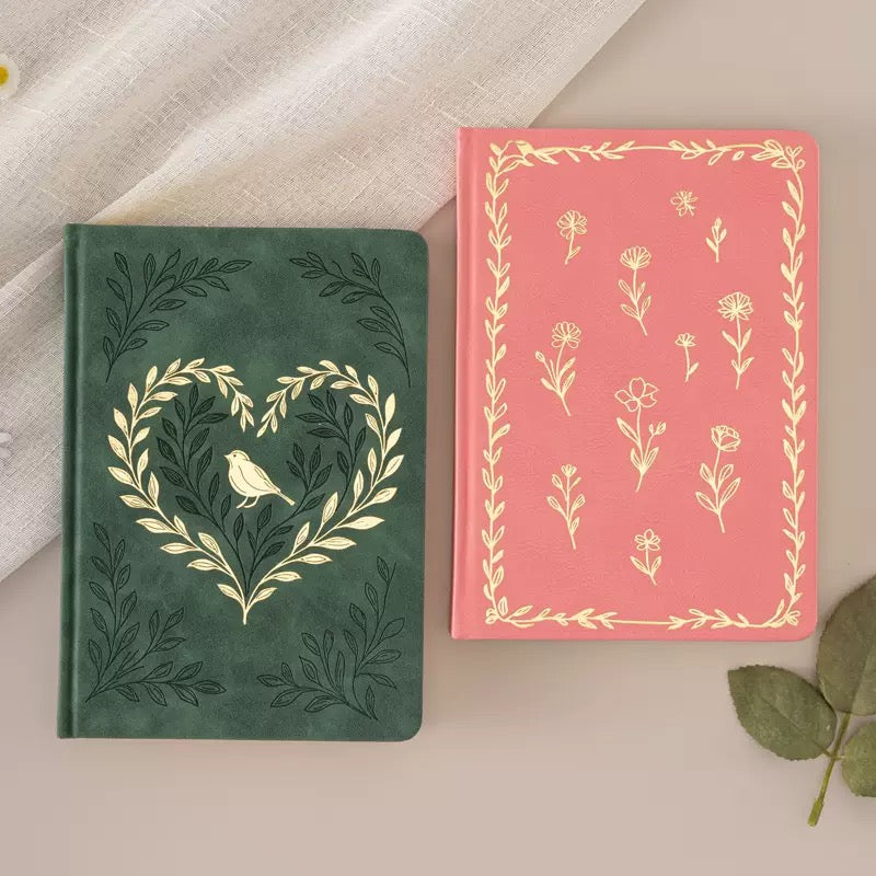 A5 Floral & Bird Journal Notebook – 5mm Dot Grid, 192 Pages