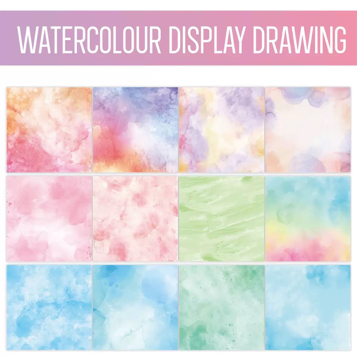 Watercolour Paper Pack · 12 Sheets 6×6” | Scrapbooking Paper