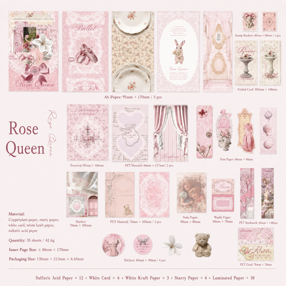 Vintage Ephemera Paper Pack – 35 Sheets for Scrapbooking & Journaling