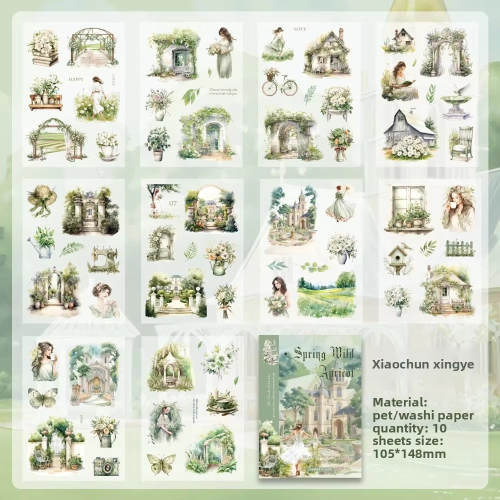 PET Paper Stickers for Scrapbooking & Journaling | Vintage Aesthetic