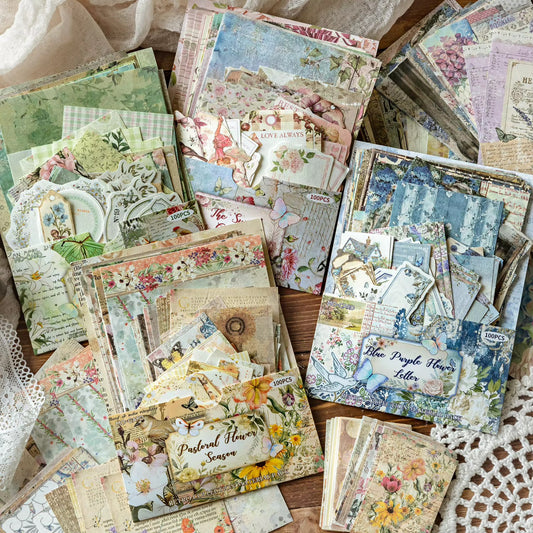 Vintage Scrapbook Paper Pack – Floral & Botanical Decorative Paper for Junk Journaling